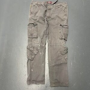 Vintage y2k earth tone stone grey baggy straight leg utility cargo Pants